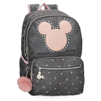 Mochila Escolar Disney Mickey Studs Negra Adaptable a Carro 32x44x17 cm Poliéster 24,68L