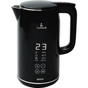 SOGO KET-SS-7750 HERVIDOR ELECTRICO CONTROL DIGITAL TEMP ACERO INOX NEGRO -2200W