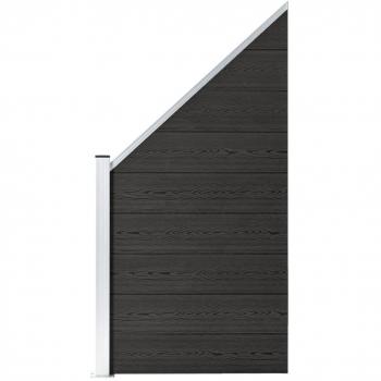Panel de valla WPC gris 95x(105-180) cm