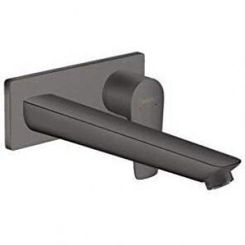 Mezclador de lavabo empotrado Hansgrohe Talis E, caño 22.5 cm, cromo cepillado negro