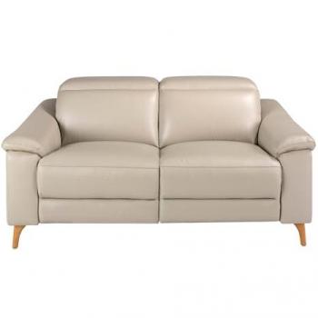 Sofá Relax 2 Plazas Piel Gris Taupe 160x104x102 cm