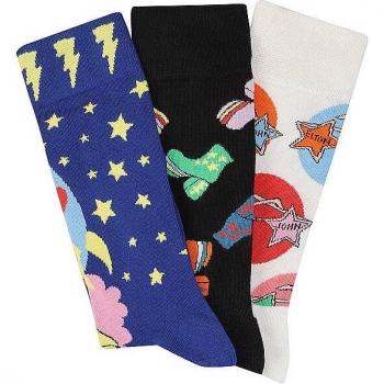 Black Elton John 3-Pack Crew Socks Gift Set