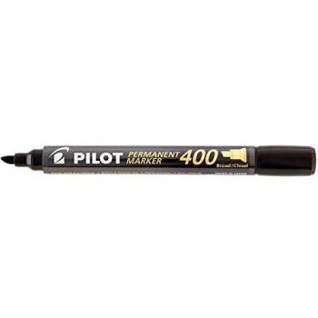Pilot SCA-400-B - Pack de 12 marcadores permanentes, punta biselada, color negro