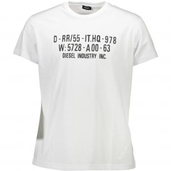 Diesel Sleek White Crew Neck Cotton Tee - XL