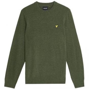 Jersey de Cuello Redondo Lyle & Scott Mezcla de Lambswool Verde 2XL para Hombre