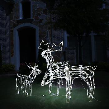 vidaXL 3 Piece Christmas Reindeer Light Display