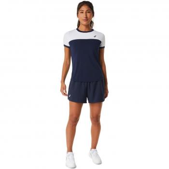 Short Asics Court para Mujer 2042A267, Color Azul Oscuro, Talla XL, con diseño deportivo y comodidad para actividades en la cancha