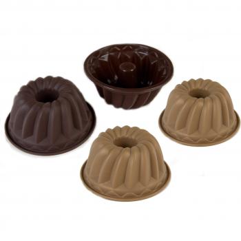 PINFI 81151 - Pack de 4 mini moldes de silicona, color chocolate y moka