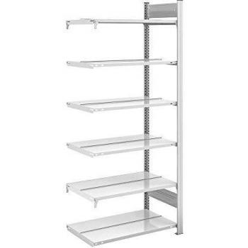 Estantería ensamblable para archivadores RAL 7035, altura 2000 mm, doble cara, dimensiones 750 x 600 mm