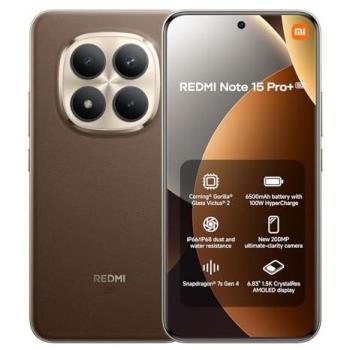 Xiaomi Redmi Note 15 Pro+ 5G Smartphone 12GB RAM, 512GB Almacenamiento, Pantalla AMOLED 6.83, Cámara de 200MP, Dual SIM, IP68, Café Moca