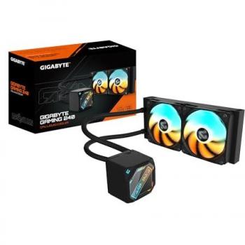 Refrigeración Líquida GIGABYTE GAMING 240 para CPU - 2x120mm Ventiladores ARGB, Mecanismo de Enclavamiento Deslizante, Compatible con Intel LGA 1851 y AMD