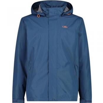 CMP Men's Rain Jacket with Snaps Hood - Turquoise/Blue - Size 56