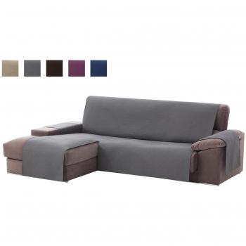 Textilhome - Funda Cubre Sofá Chaise Longue Adele, Protector para Sofás Acolchado Brazo Izquierdo. Tamaño -200cm. Color Gris