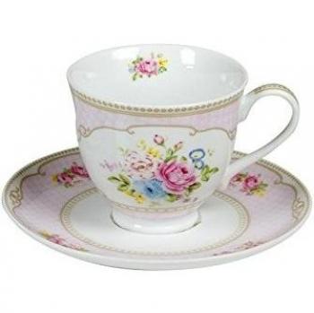 HOMEWARE Taza De Café con Plato Bouquet