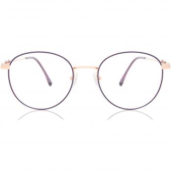 SmartBuy Collection Oval Full Rim Metal Women’s Prescription Glasses - Purple - Size 50 - Blue Light Block Available - Free Lenses