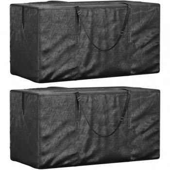vidaXL Christmas Tree Storage Bags 2 pcs Black Polyethylene