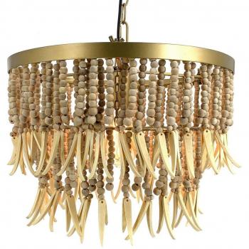 Lámpara de Techo Colgante BB Home 40 x 40 x 29 cm Natural Metal Madera