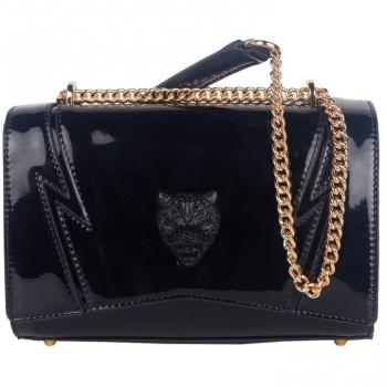 Plein Sport Black Logo Chain Shoulder Bag
