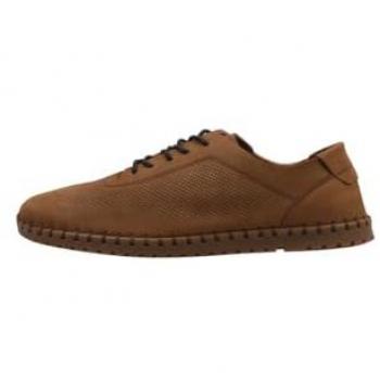 Zapato de Cuero con Cordones para Mujer Limma VIAGGIO Camel