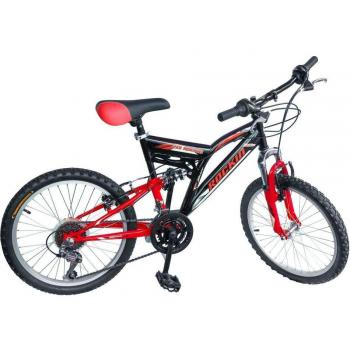 Bicicleta 20  ROCKIN BIAMMORTIZZAT 2 frenos y cambios shimano 12 Vel BKT BTB20 Rojo