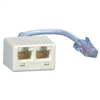 Adaptador ISDN WE 8 - 2xWE 8 R 0,1m con cable de red blanco
