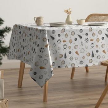 Mantel Navideño Impermeable Antimanchas Rectangular 160x240 cm Algodón Tacto Tela