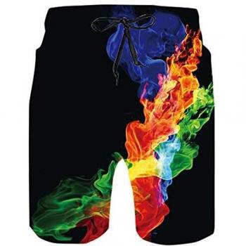 Spreadhoodie Humo Cortocircuitos De La Playa Bañador para Hombre Secado Rápido Bañadores Vacaciones Deporte Natacion Ligero Shorts Colores XL