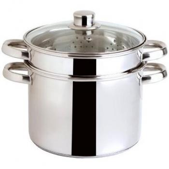 Quid Set 3 Piezas Pasta Y Vapor Gastro Fresh Olla, Acero Inoxidable
