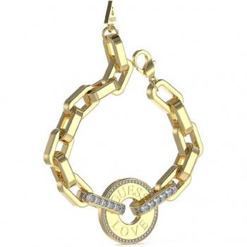 Pulsera Love Guess de acero dorado