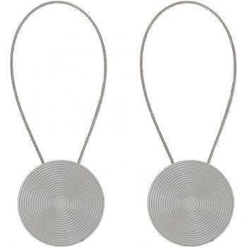 Wellhome Set 2 Alzapaños de Metal Imantados Mandala Plata - Diseño Elegante