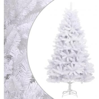 Árbol de Navidad artificial con bisagras y soporte blanco 210 cm