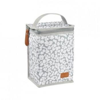 Bolsa Isotérmica para Comida de Bebé Béaba, Gran Capacidad, Compartimento para Biberones, Funda Therma, Plegable, Material Suave e Impermeable, color Cherry Blossom