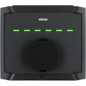 Cargador de Vehículo SIMON SM34 - Tipo 2, 22kW Trifásico con Bluetooth, Automático y Diferencial