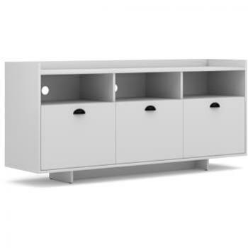 Aparador Bajo VIVALDI 3 Puertas Estratificado Blanco Mate y Brillante 155x75x40 cm