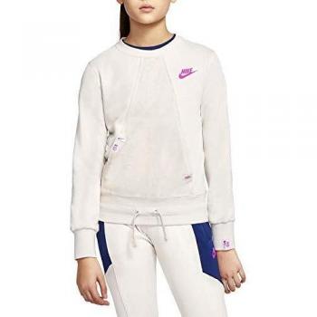 NIKE G NSW Heritage Po Long Sleeve Top, Niñas, lt Orewood Brn/Fire Pink, L