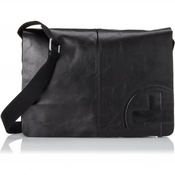 Strellson Jones 01/91/11105 - Bolso de hombro de cuero para hombre, color negro, talla onesize