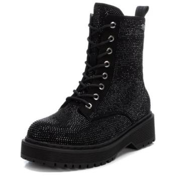 Botín de Mujer XTI 143095 Negro con Cremallera y Cordones, Talla 36, Casual