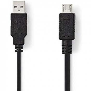 Cable USB 2.0 A Macho - Micro A Macho, 2m, 480 Mbps, PVC Negro