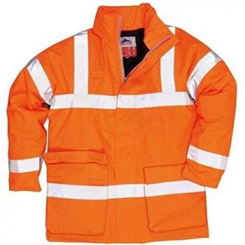 Parka Lluvia Ignífuga Antiestática de Alta Visibilidad BizFlame Naranja M