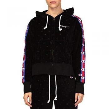Women's Black Hooded Sweatshirt, Zip-through, Size M