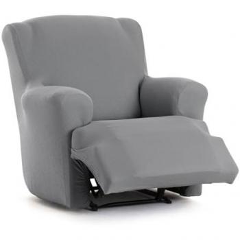 Funda para Sofá Eysa BRONX Gris 80 x 100 x 90 cm, bielástica, diseñada para sofá con pies juntos, incluye opción para sillón relax xl
