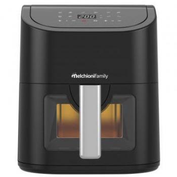 Friggitrice de Aire Melchioni Marianna 5,2L 1700W con Ventana Transparente y Display Digital, Sin Aceite, 9 Programas, Color Negro