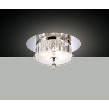 Plafón empotrado redondo Tosca 4 bombillas cromo pulido vidrio cristal