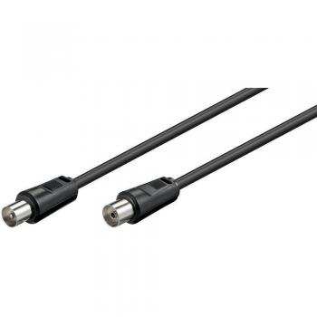 Cable de Antena Coaxial IEC M-F 7.5m, 70dB, Doble Blindaje, Negro