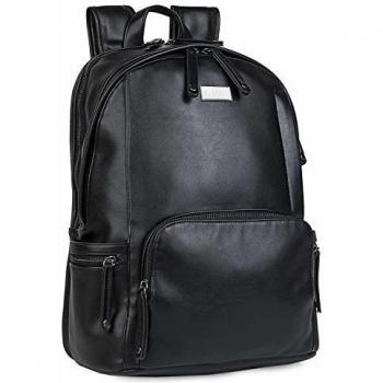 JASLEN - Mochila Casual de Hombre. cómoda y práctica para Uso Diario. Vintage. Cuero PU. Original de Marca. Cabe portátil pequeño. Elegante y clásica. 305636, Color Negro
