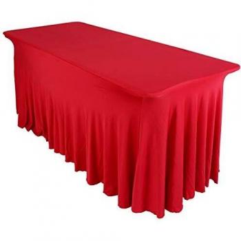 Funda de mesa roja de 180 cm para recepción y catering