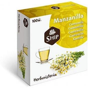 Ship - Infusión de Manzanilla Sin Funda en Caja de 100 Unidades - Ayuda a Reducir el Estrés, Facilita la Digestión y Cuida la Piel - Infusiones y Tes