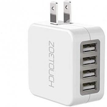 ZOETOUCH Adaptador Enchufe De Viaje Universal Enchufe Adaptador Internacional con 4 Puertos USB para US UK EU AUS Acerca De 150 Países para iPad, iPhone, Samsung Teléfonos Inteligentes