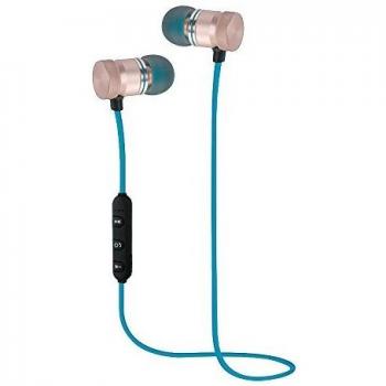 Auriculares Bluetooth Intrauditivos Woxter Airbeat BT-7 Azules con Micrófono y Bases Magnéticas, Drivers de 10mm y Batería de 55mAh