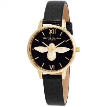 Olivia burton womens analogue quartz watch ob16am118 black 3d bee